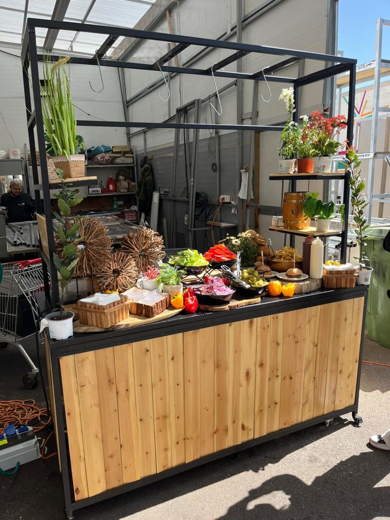 דוכן המבורגר ותוספות לאירועים